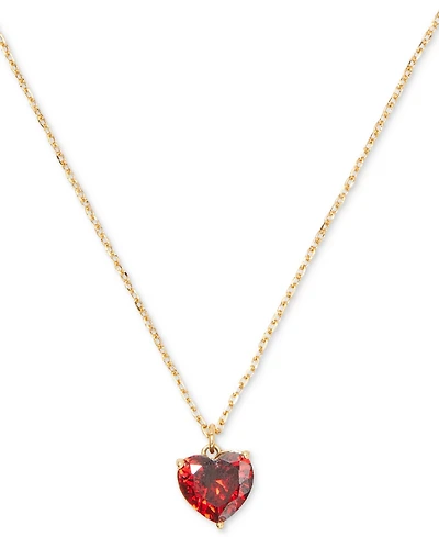 Kate Spade New York Gold-Tone Birthstone Heart Pendant Necklace, 16" + 3" extender