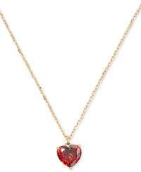 Kate Spade New York Gold-Tone Birthstone Heart Pendant Necklace, 16" + 3" extender