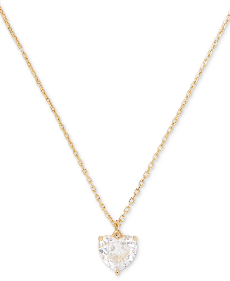 Kate Spade New York Gold-Tone Birthstone Heart Pendant Necklace, 16" + 3" extender