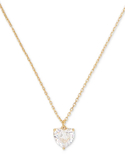 Kate Spade New York Gold-Tone Birthstone Heart Pendant Necklace, 16" + 3" extender