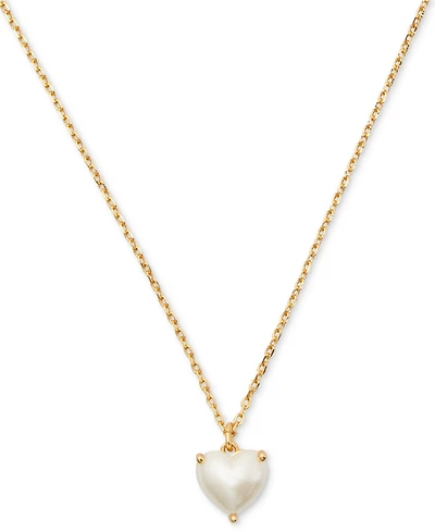 Kate Spade New York Gold-Tone Birthstone Heart Pendant Necklace, 16" + 3" extender