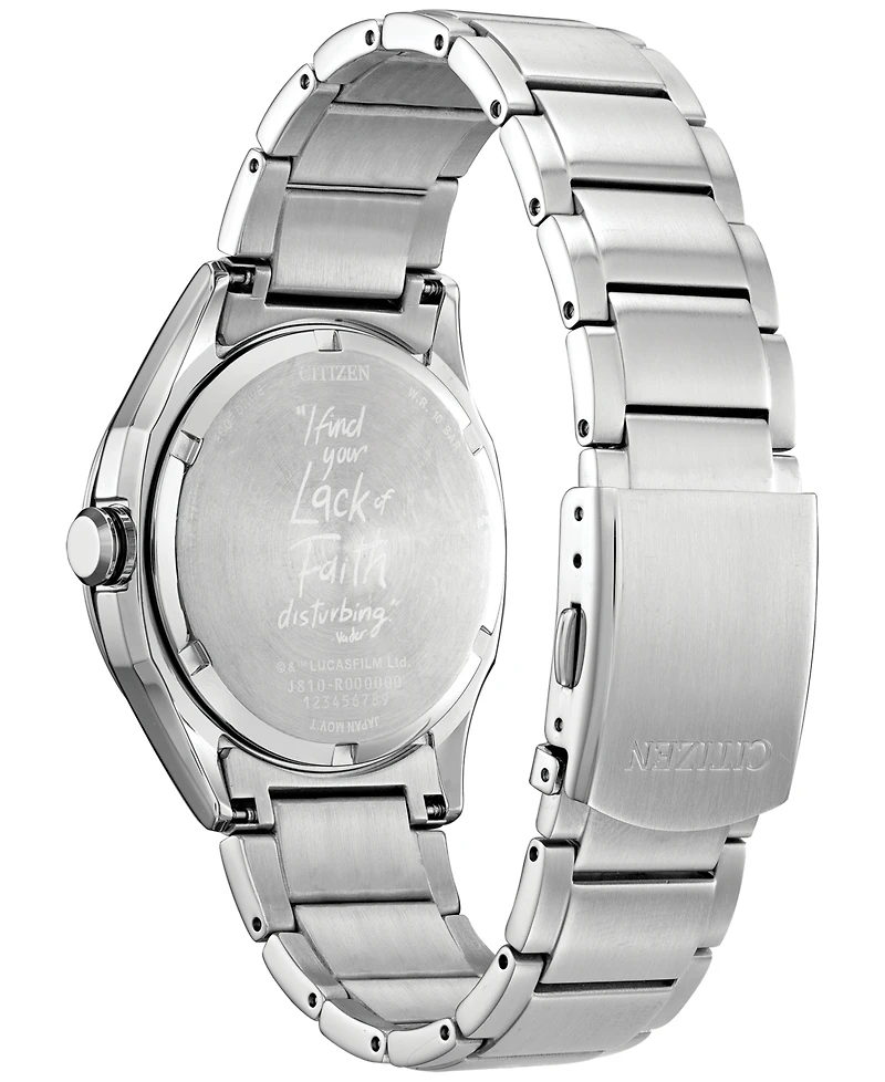 Star Wars by Citizen Luke & Vader Duel Silver-Tone Stainless Steel Bracelet Watch 41mm