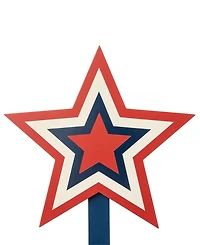 Glitzhome Wooden Patriotic Star Yard Stake, Set of 3