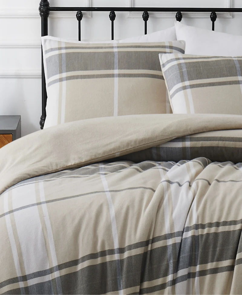 Truly Soft Preston Plaid 3 Piece Flannel Duvet Cover Set, King