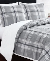 Cannon Cozy Teddy Plaid 3 Piece Comforter Set, King
