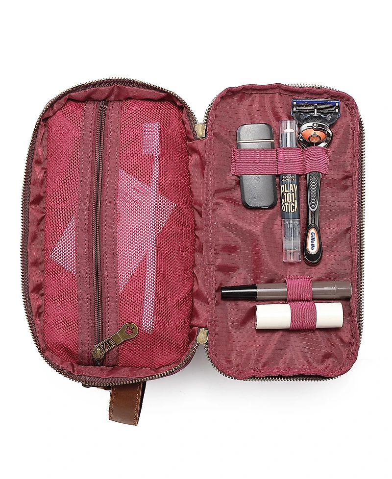 Tsd Brand Turtle Ridge Waxed Canvas Toiletry Bag