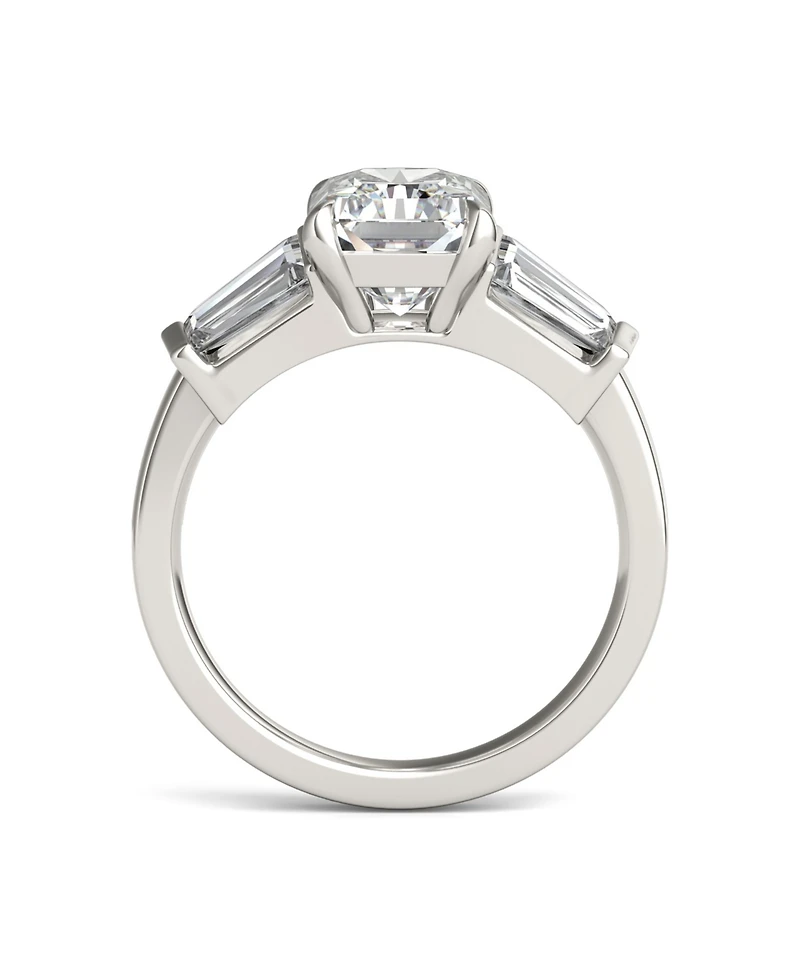 Moissanite Radiant Cut Engagement Ring (3-7/8 Carat Total Weight Diamond Equivalent) 14K White Gold