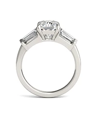 Moissanite Radiant Cut Engagement Ring (3-7/8 Carat Total Weight Diamond Equivalent) 14K White Gold