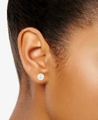 3-Pc. Set Cultured Freshwater Pearl (8 & 10mm) & Crystal Stud & Drop Earrings in Sterling Silver
