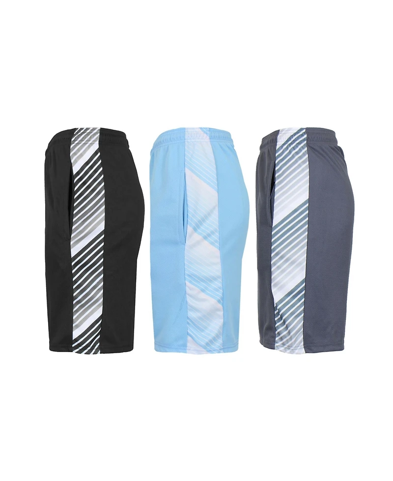 Galaxy By Harvic Men's Moisture Wicking Performance Mesh Shorts, Pack of 3