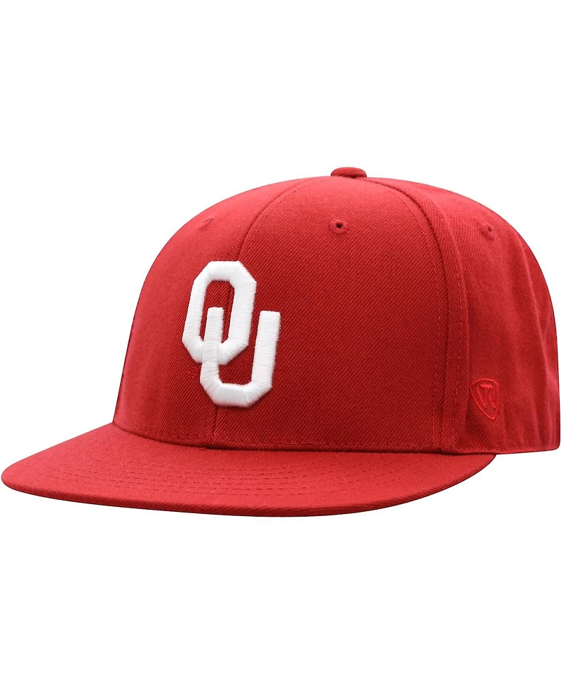 Men's Top of the World Crimson Oklahoma Sooners Team Color Fitted Hat