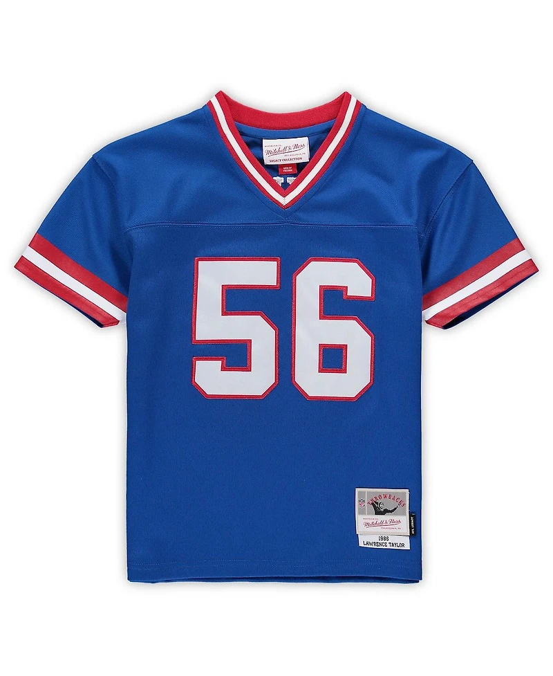 Preschool Boys and Girls Mitchell & Ness Lawrence Taylor Royal New York Giants Retired Legacy Jersey
