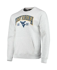 Men's League Collegiate Wear Heathered Gray West Virginia Mountaineers Upperclassman Pocket Pullover Sweatshirt