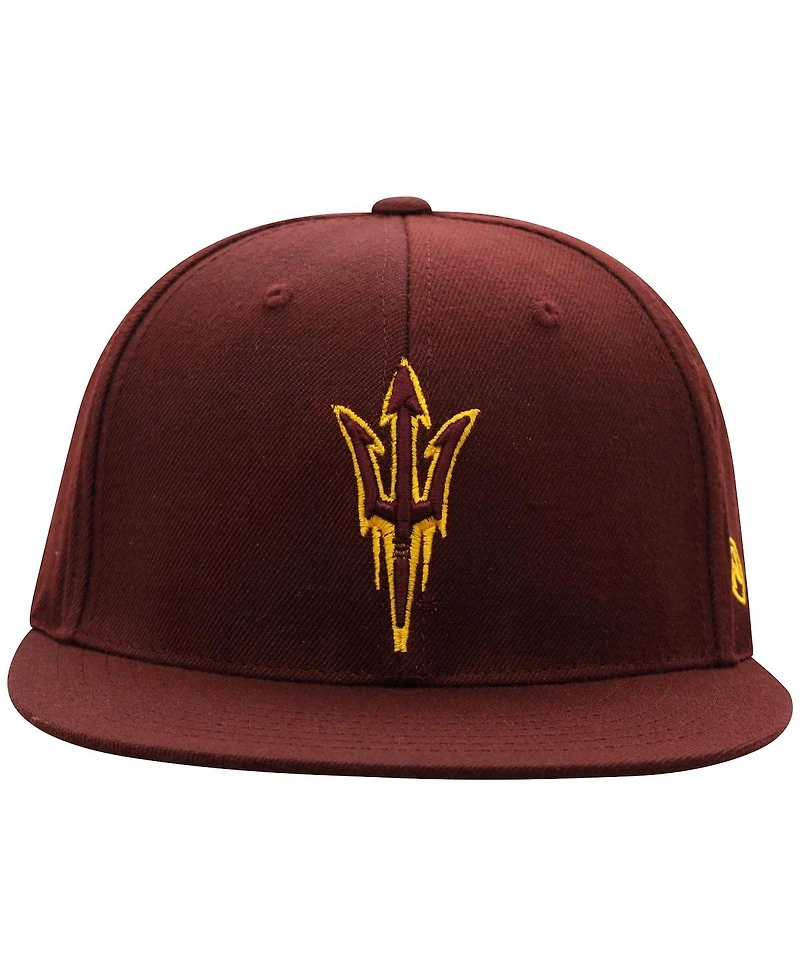 Men's Top of the World Maroon Arizona State Sun Devils Team Color Fitted Hat