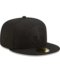 Men's New Era Buffalo Bills Black on Black Alternate Logo 59FIFTY Fitted Hat