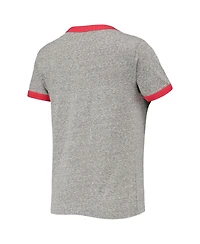 Women's Under Armour Heathered Gray Cincinnati Bearcats Siro Slub Tri-Blend Ringer T-shirt