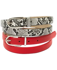 I.n.c. International Concepts 2-Pk Snake & Solid Belt, Created for Macy's