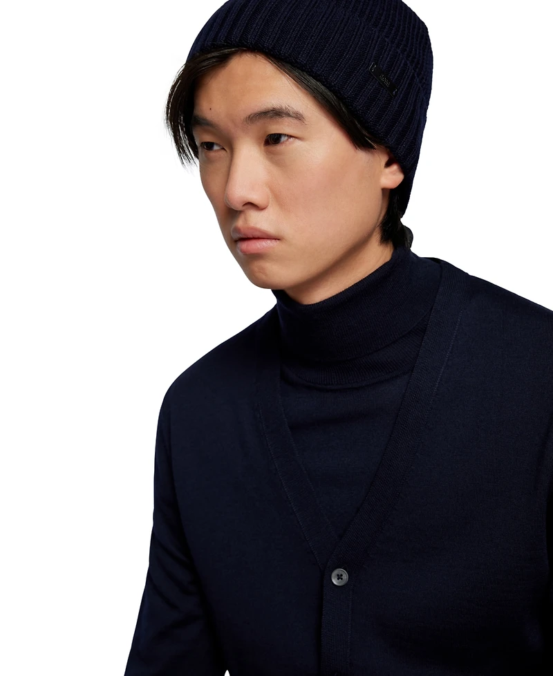 Boss by Hugo Boss Men's Virgin-Wool Beanie Hat