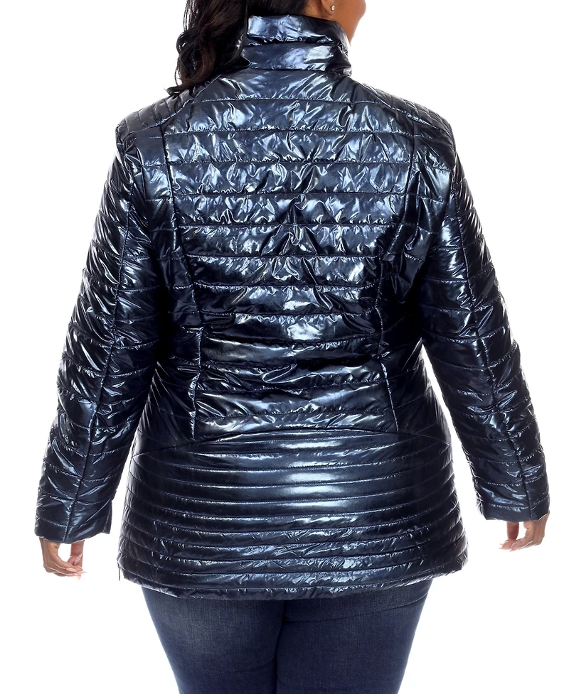 Plus Metallic Puffer Coat