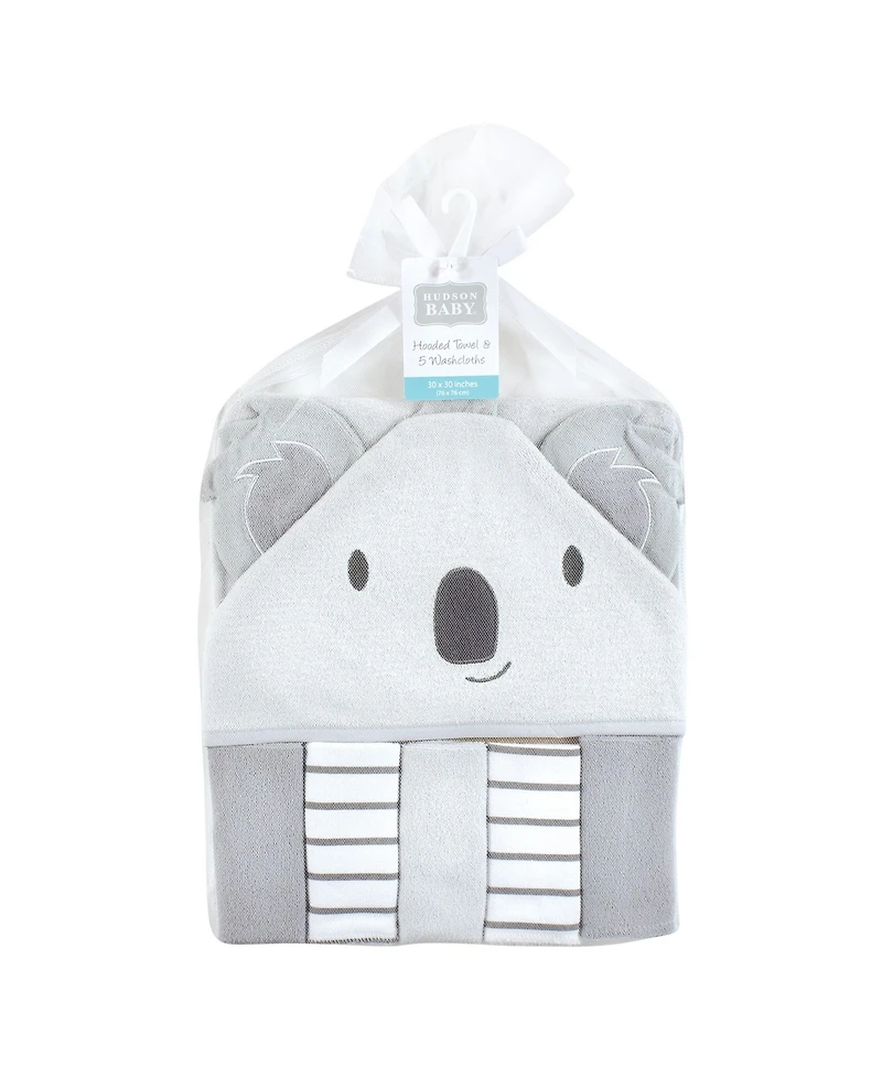 Hudson Baby Unisex Hooded Towel and Five Washcloths