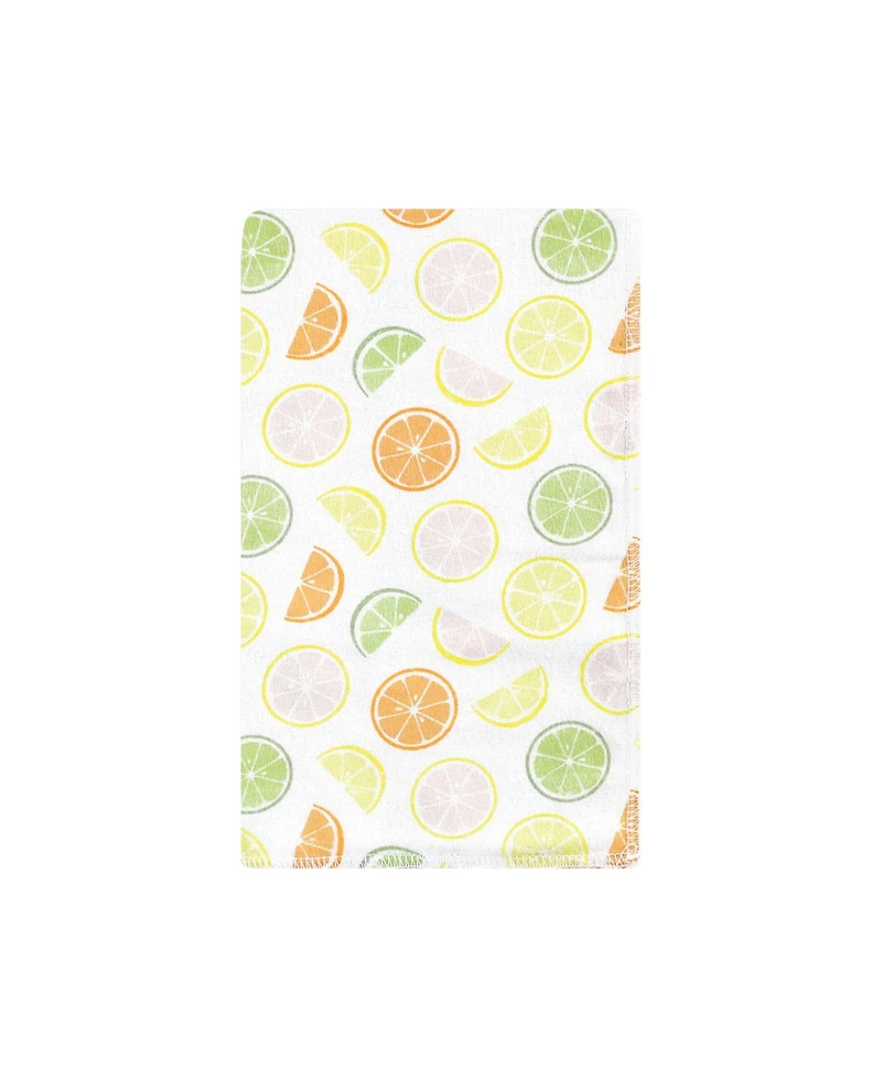 Hudson Baby Infant Girl Cotton Flannel Burp Cloths, Citrus Orange, One