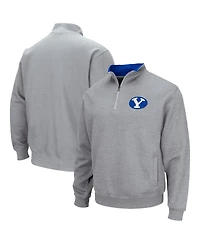 Men's Colosseum Heathered Gray Byu Cougars Tortugas Team Logo Quarter-Zip Jacket