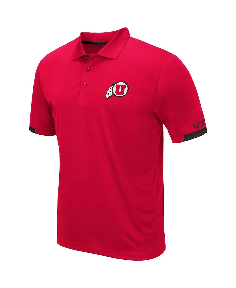 Men's Colosseum Red Utah Utes Logo Santry Polo Shirt