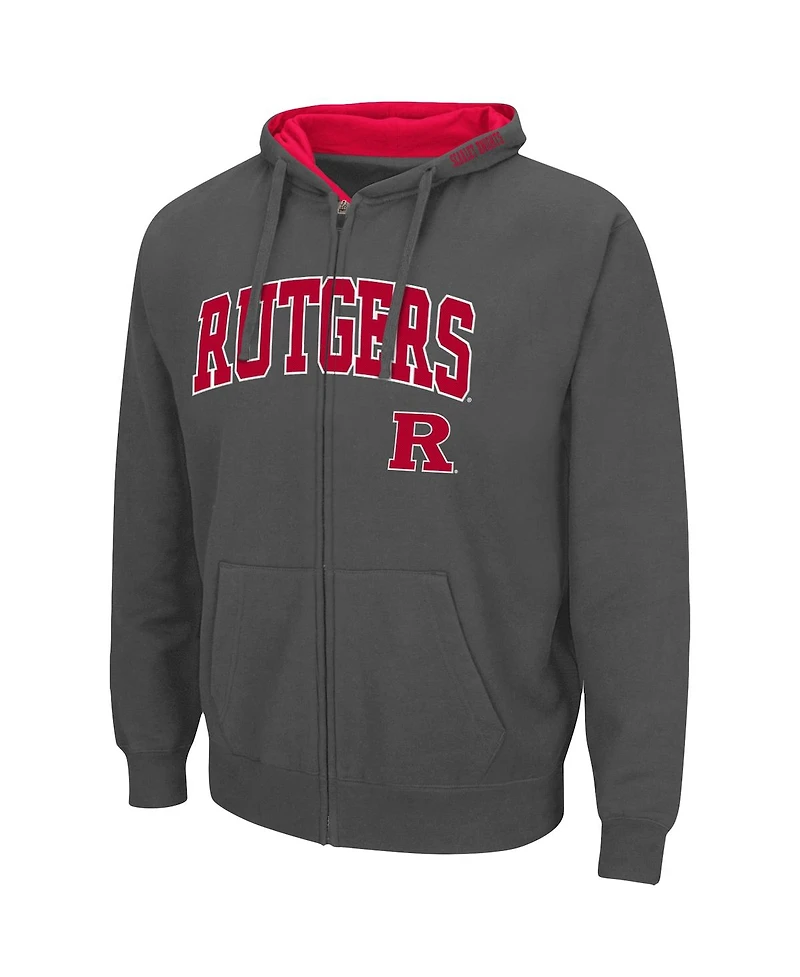 Colosseum Men's Rutgers Scarlet Knights Arch & Logo 3.0 Full-Zip Hoodie