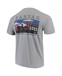 Men's Gray Kansas Jayhawks Comfort Colors Campus Scenery T-shirt