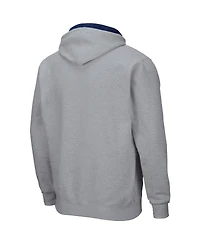 Men's Colosseum Heathered Gray Ole Miss Rebels Arch Logo 3.0 Full-Zip Hoodie