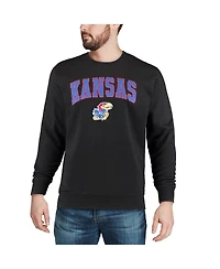 Colosseum Men's Kansas Jayhawks Arch & Logo Crew Neck Sweatshirt
