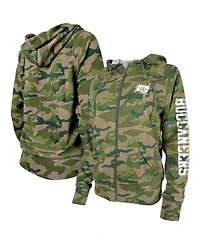 Women's New Era Camo Tampa Bay Buccaneers Raglan Full-Zip Hoodie