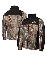 Men's Dunbrooke Realtree Camo and Black Minnesota Vikings Circle Hunter Softshell Full-Zip Jacket