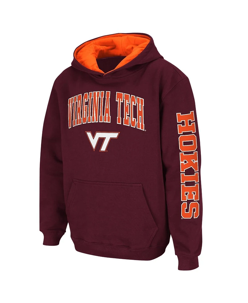 Big Boys Colosseum Maroon Virginia Tech Hokies 2-Hit Team Pullover Hoodie