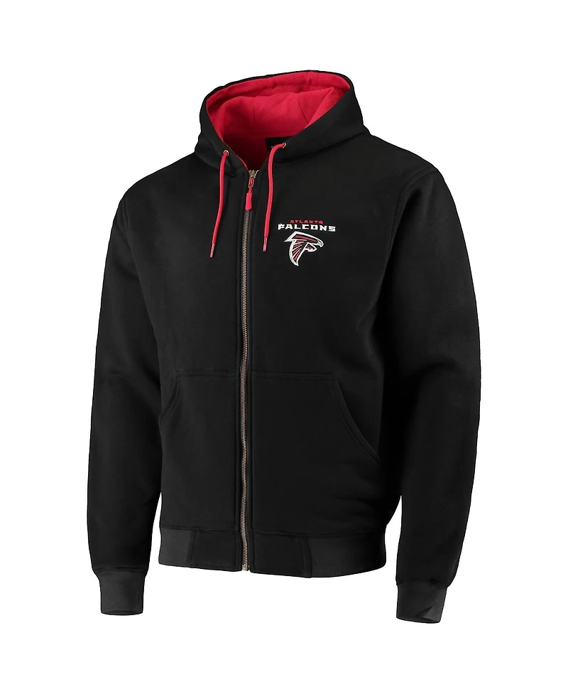 Men's Dunbrooke Black Atlanta Falcons Craftsman Thermal-Lined Full-Zip Hoodie