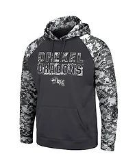 Men's Colosseum Charcoal Drexel Dragons Oht Military-Inspired Appreciation Digital Camo Pullover Hoodie