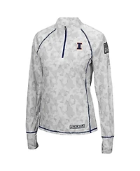 Women's Colosseum White Illinois Fighting Illini Oht Military-Inspired Appreciation Officer Arctic Camo 1/4-Zip Jacket