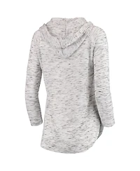 Women's Pressbox Gray West Virginia Mountaineers Space Dye Lace-Up V-Neck Long Sleeve T-shirt