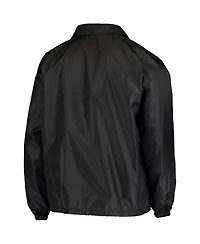 Men's Black Las Vegas Raiders Coaches Classic Raglan Full-Snap Windbreaker Jacket