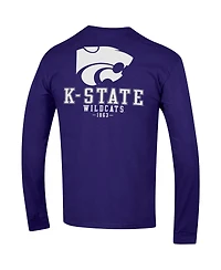 Men's Champion Purple Kansas State Wildcats Team Stack Long Sleeve T-shirt