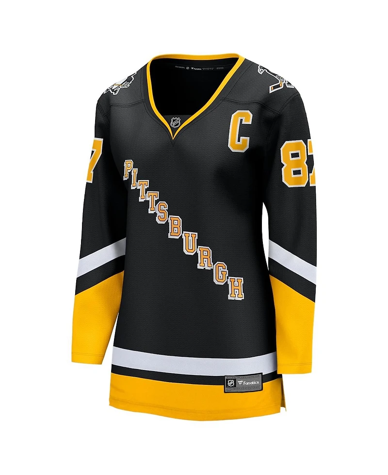 Women's Fanatics Sidney Crosby Black Pittsburgh Penguins 2021/22 Alternate Premier Breakaway Player Jersey