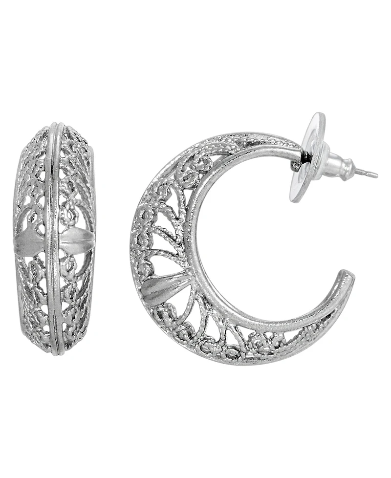 2028 Women's Filigree Hoop Earrings