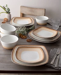 Noritake Colorscapes Desert Layers 12 Piece Square Dinnerware Set