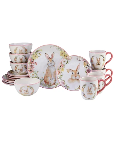 Certified International Easter Garden Dinnerware Set, 16 Pieces