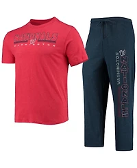 Men's Concepts Sport Navy, Red Washington Nationals Meter T-shirt and Pants Sleep Set