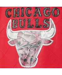 Men's Chicago Bulls Red Mitchell & Ness Hardwood Classics 75th Anniversary Authentic Warmup Full-Snap Jacket