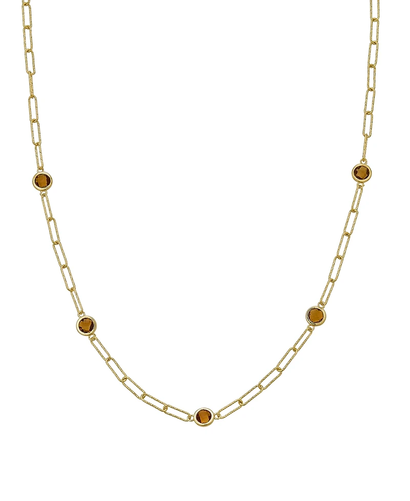 Swiss Blue Topaz Paperclip Link 18" Statement Necklace (4 ct. t.w.) Sterling Silver (Also Amethyst & Citrine)