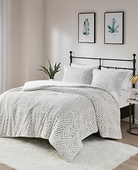 Madison Park Adelyn Faux Fur 3-Pc. Duvet Cover Set, Full/Queen
