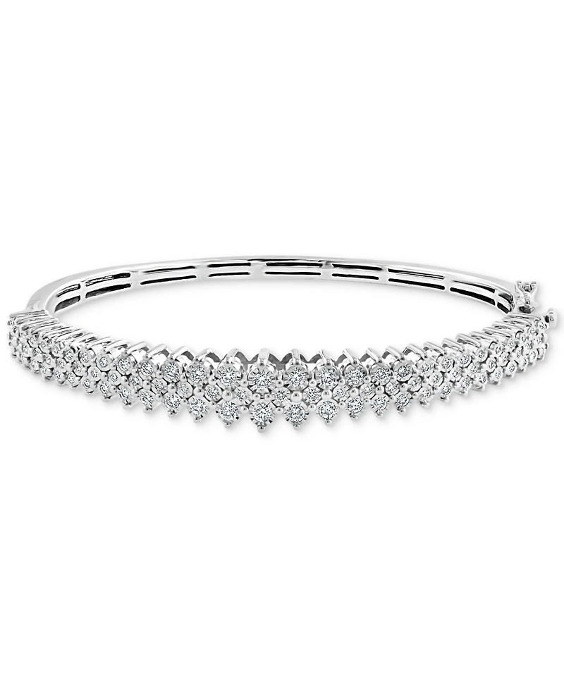 Effy Diamond Multirow Bangle Bracelet (1 ct. t.w.) 14K White Gold (Also available Two Tone Gold)