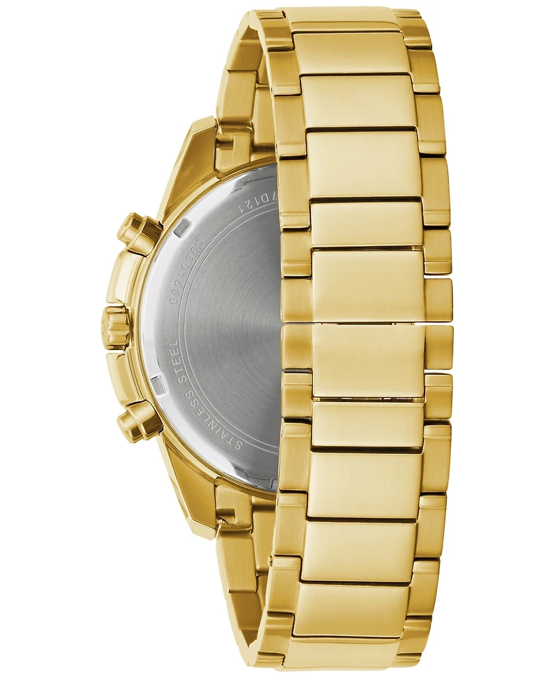 Bulova Men's Chronograph Diamond (1/20 ct. t.w.) Gold-Tone Stainless Steel Bracelet Watch 44mm